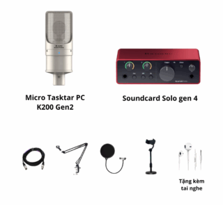 Bộ Soundcard Solo Gen 4 và mic K200 Gen 2