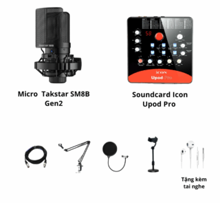 Icon Upod Pro và mic Sm8b Gen 2