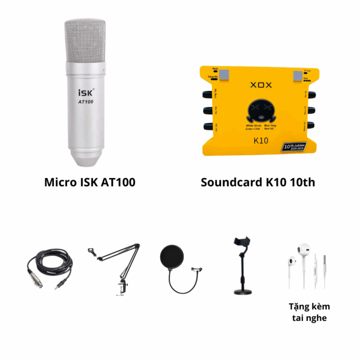 Soundcard K10 (10th) và Mic AT100