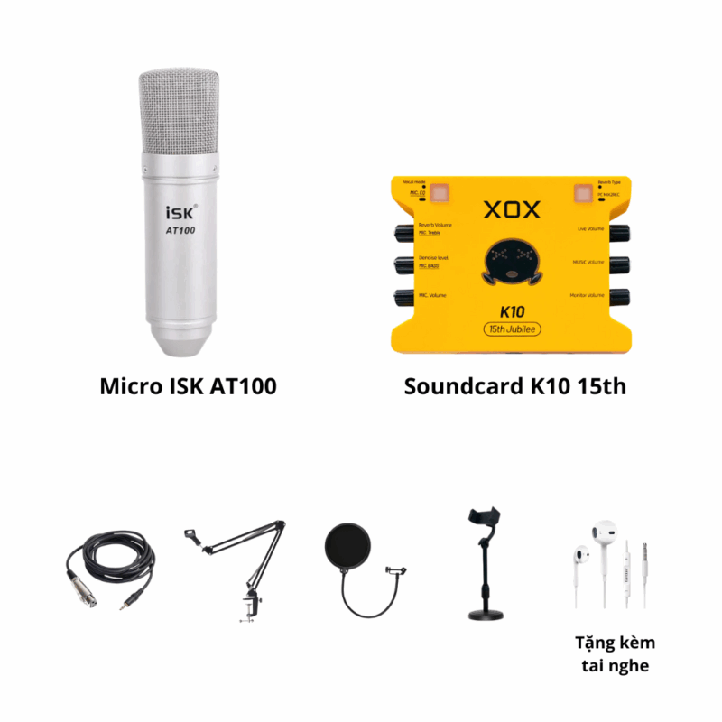 Soundcard K10 (15th) và Mic AT100