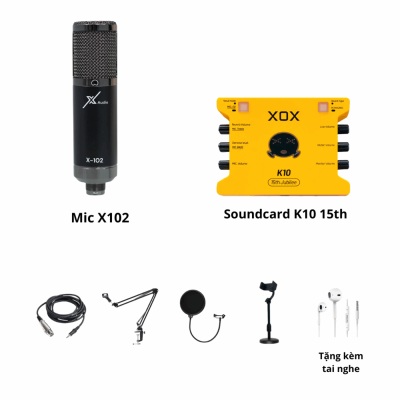 Soundcard K10 (15th) và Mic X102