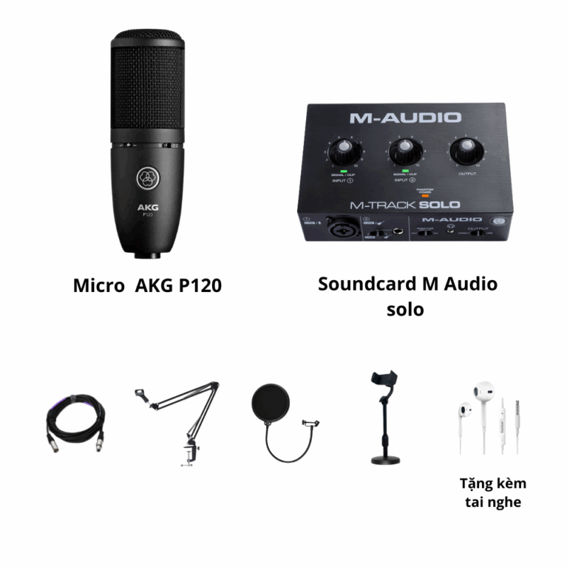 Soundcard M Audio Solo và mic AKG P120