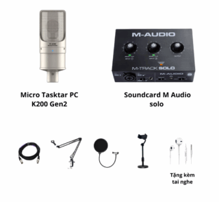 Soundcard M Audio Solo và mic K200 Gen 2