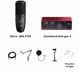 Soundcard Solo Gen 4 và mic AKG P120