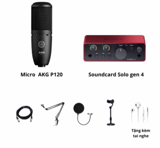 Soundcard Solo Gen 4 và mic AKG P120