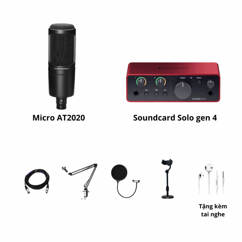 Soundcard Solo Gen 4 và mic AT2020