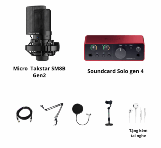 Soundcard Solo Gen 4 và mic Sm8b Gen 2