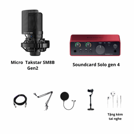 Soundcard Solo Gen 4 và mic Sm8b Gen 2